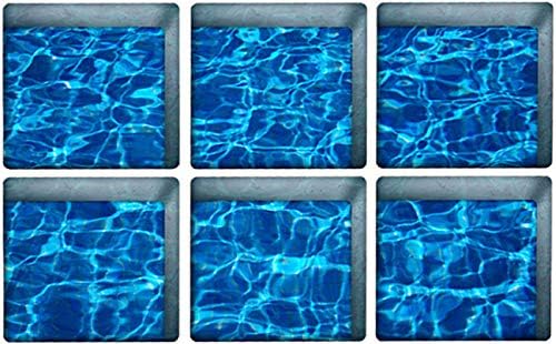 ChezMax Non-Slip Bath Treads Stickers Blue Waves Pattern