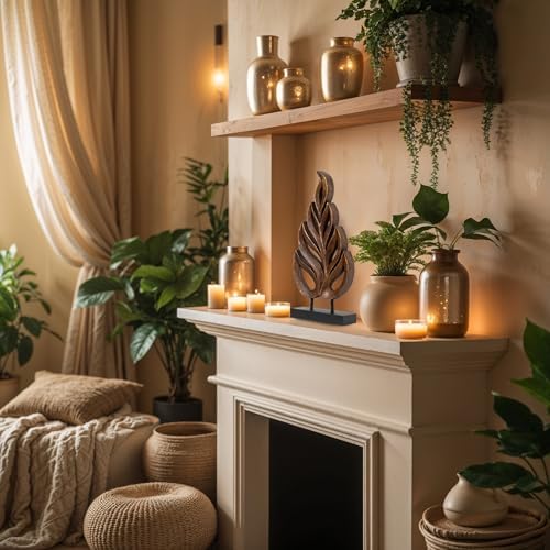Decozen Wooden Leaf Sculpture - Coffee Table Decor