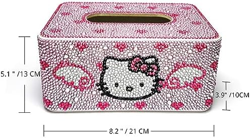 DIY Sticky Diamond Tissue Box Cover Holder with Rhinestones