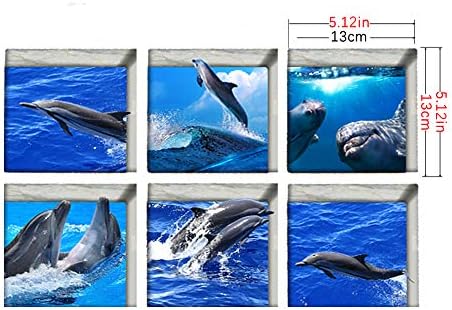 AILEGOU 3D Non-Slip Bathtub Stickers with Dolphins - 6 Pieces