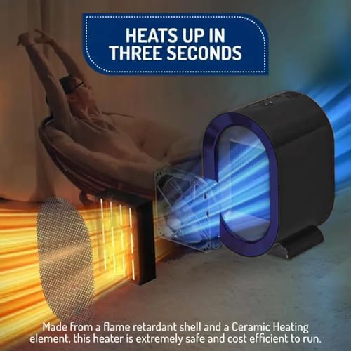 Huihong Matte Purple Electric Space Heater with Thermostat