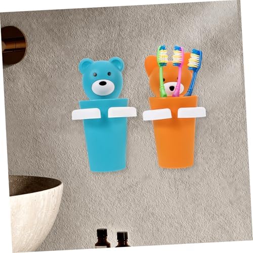 Wall-Mounted Toothbrush Cup Holder No Drill Required