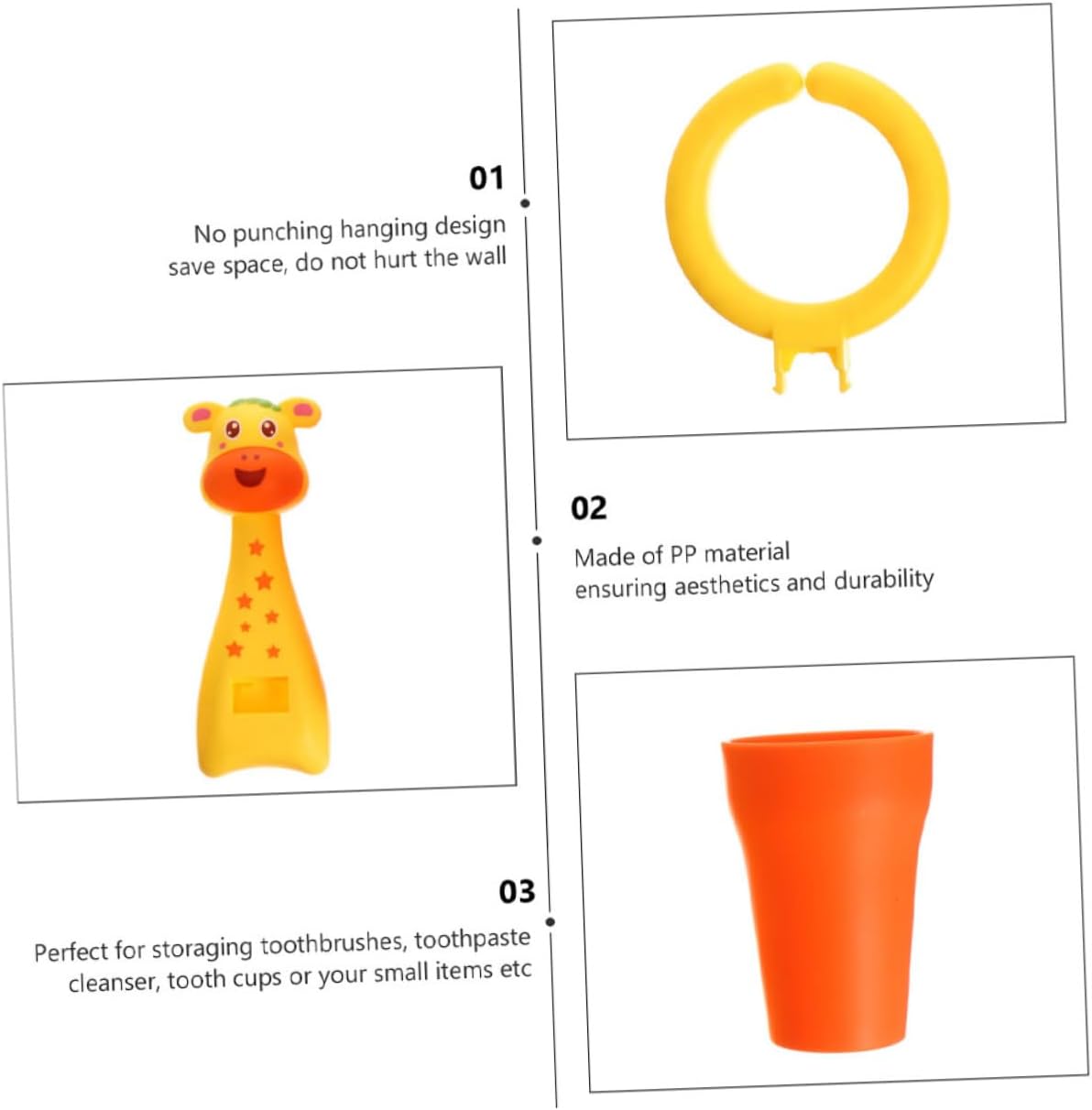 VICASKY 2Sets Cartoon Animal Toothbrush Holder