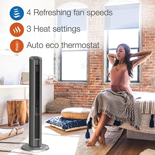 Lasko 42-Inch Tower Fan and Space Heater with Remote Control