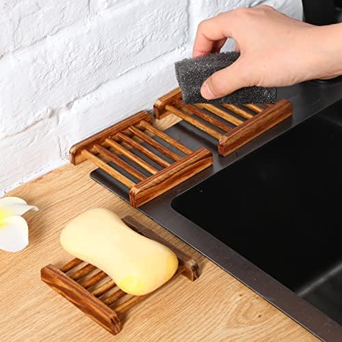 Amyhill 25 Pcs Bamboo Soap Dish for Bathroom
