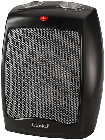 Lasko Ceramic Adjustable Thermostat Heater 9 Inches High Black