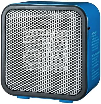 Amazon Basics 500W Ceramic Space Heater Blue Compact Lightweight Safe