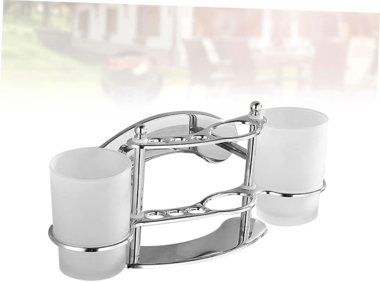 WOONEKY Bathroom Toothbrush and Gargle Cup Holder