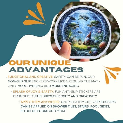 Non Slip Gnome Decals for Bathtubs 20 PCS Safety Stickers