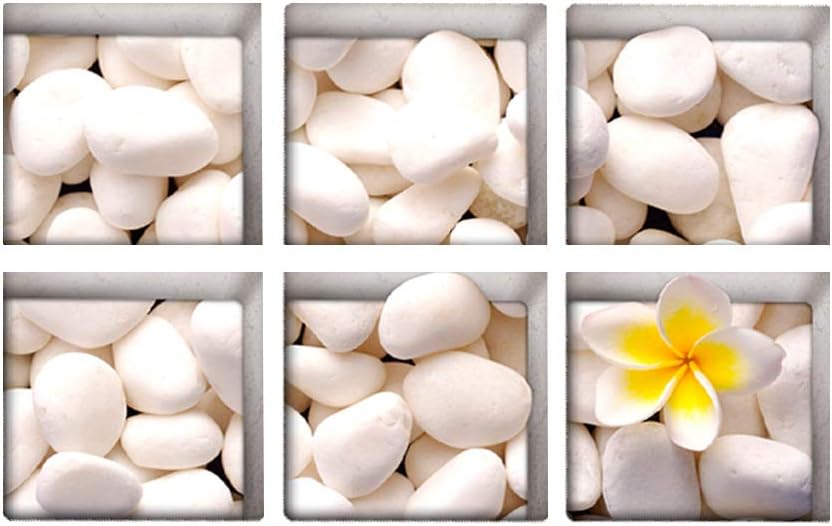 AILEGOU 3D Non-Slip Bathtub Stickers with 6 Pieces Pebbles-A02