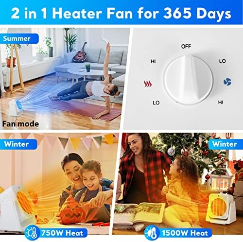 TRUSTECH 2 in 1 Heater Fan for Desk Fast Heating Fan Modes