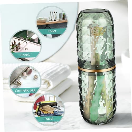 GALPADA Travel Toothbrush Holder and Mouthwash Tumbler Set
