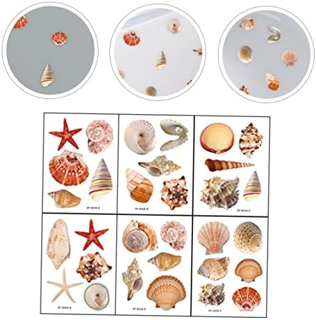 Happyyami 6 Sheets Seashell Bathtub Stickers