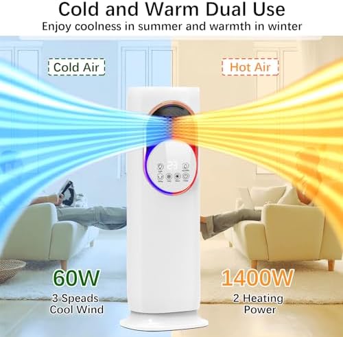 XWLAI Bladeless Tower Fan and Heater Combo with Humidifier