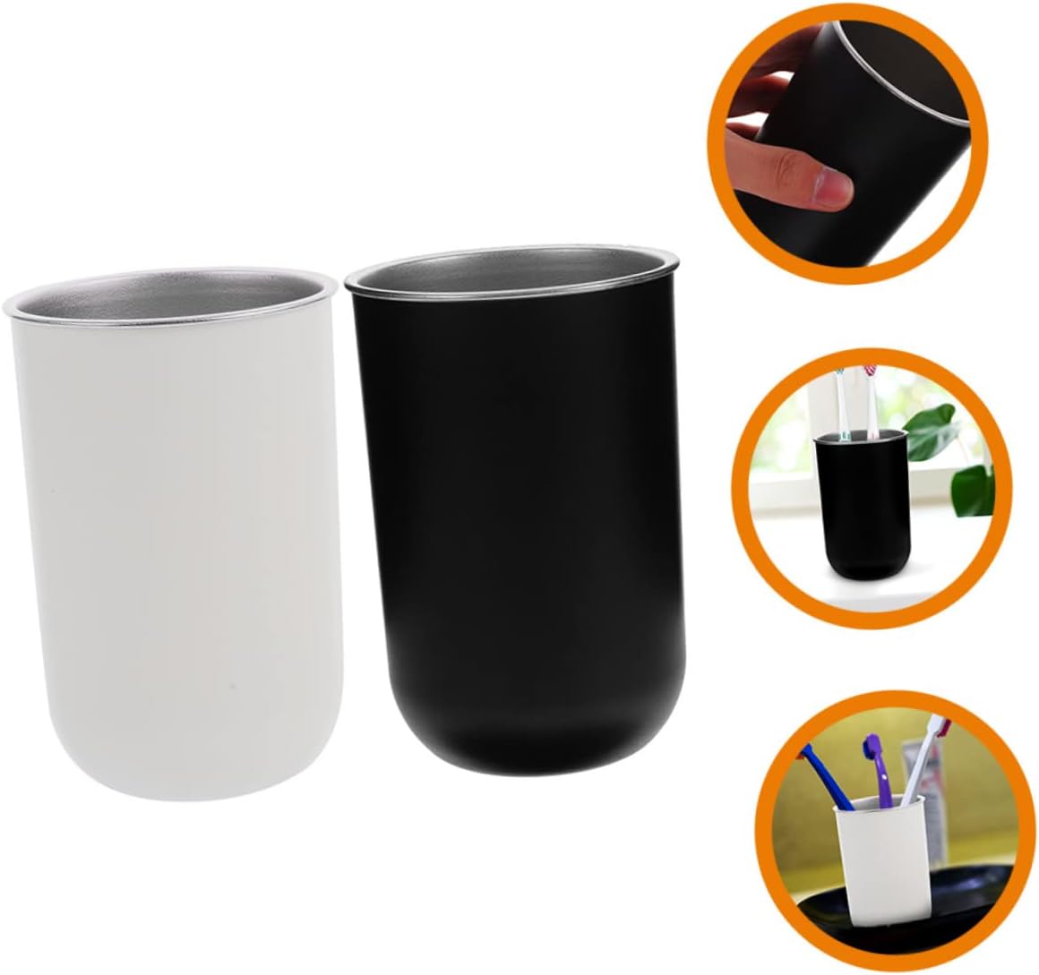 Hemoton 2 Pack Toothbrush Cup Holder Set