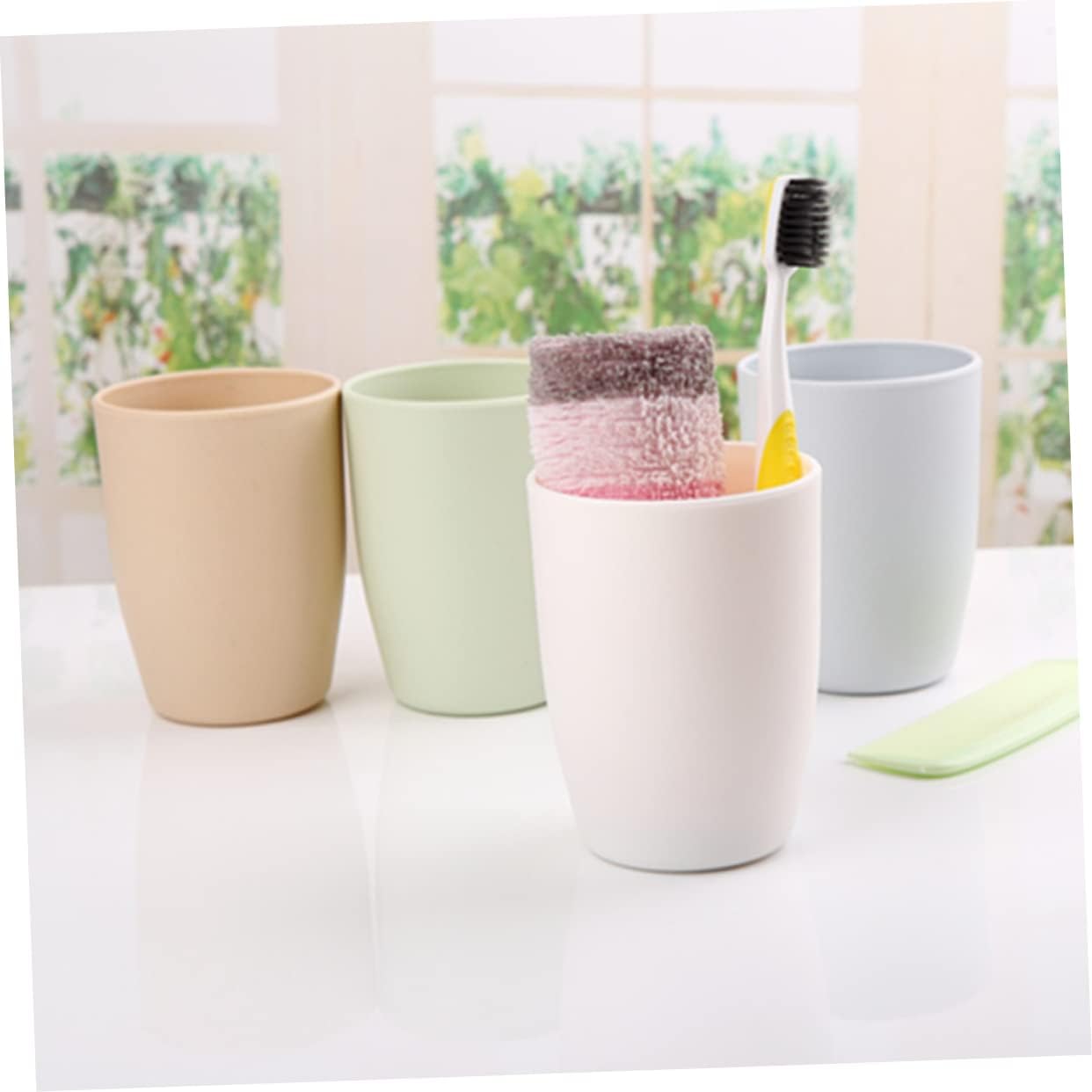Hemoton Lightweight Stackable Tumbler Cup Green Toothbrush Holder
