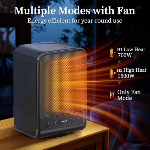 Lerat Space Heater 1500W PTC Fast Heating Black