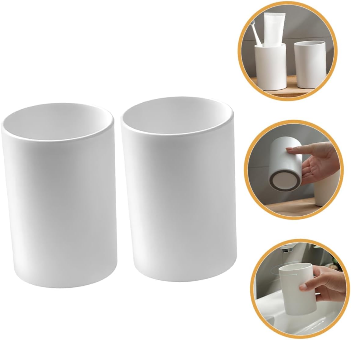 2pcs Reusable Unbreakable Toothbrush Cup Set for Camping Travel