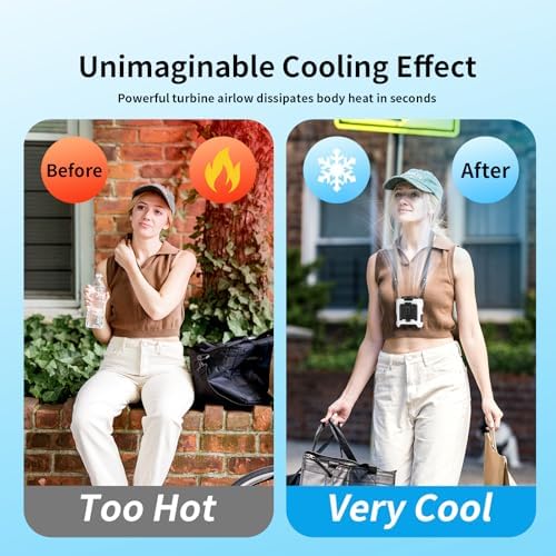 Socool 10000mAh Portable Waist Fan with 5 Speeds Flashlight