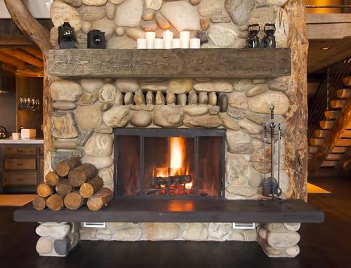 JH Yoder Timbers 6x8x60 Inch Solid Rustic Fireplace Mantel