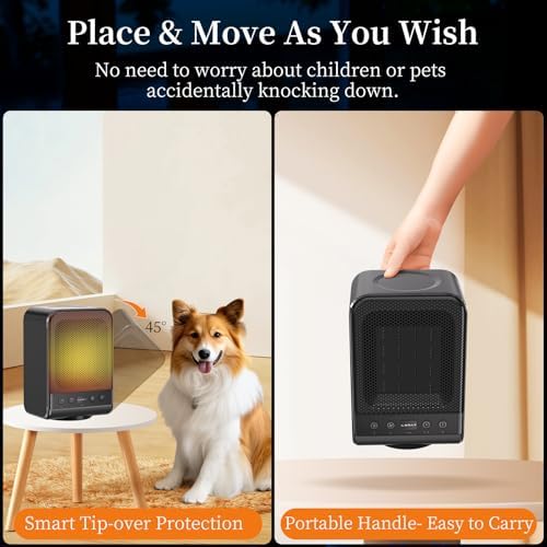 Lerat Space Heater 1500W PTC Fast Heating Black