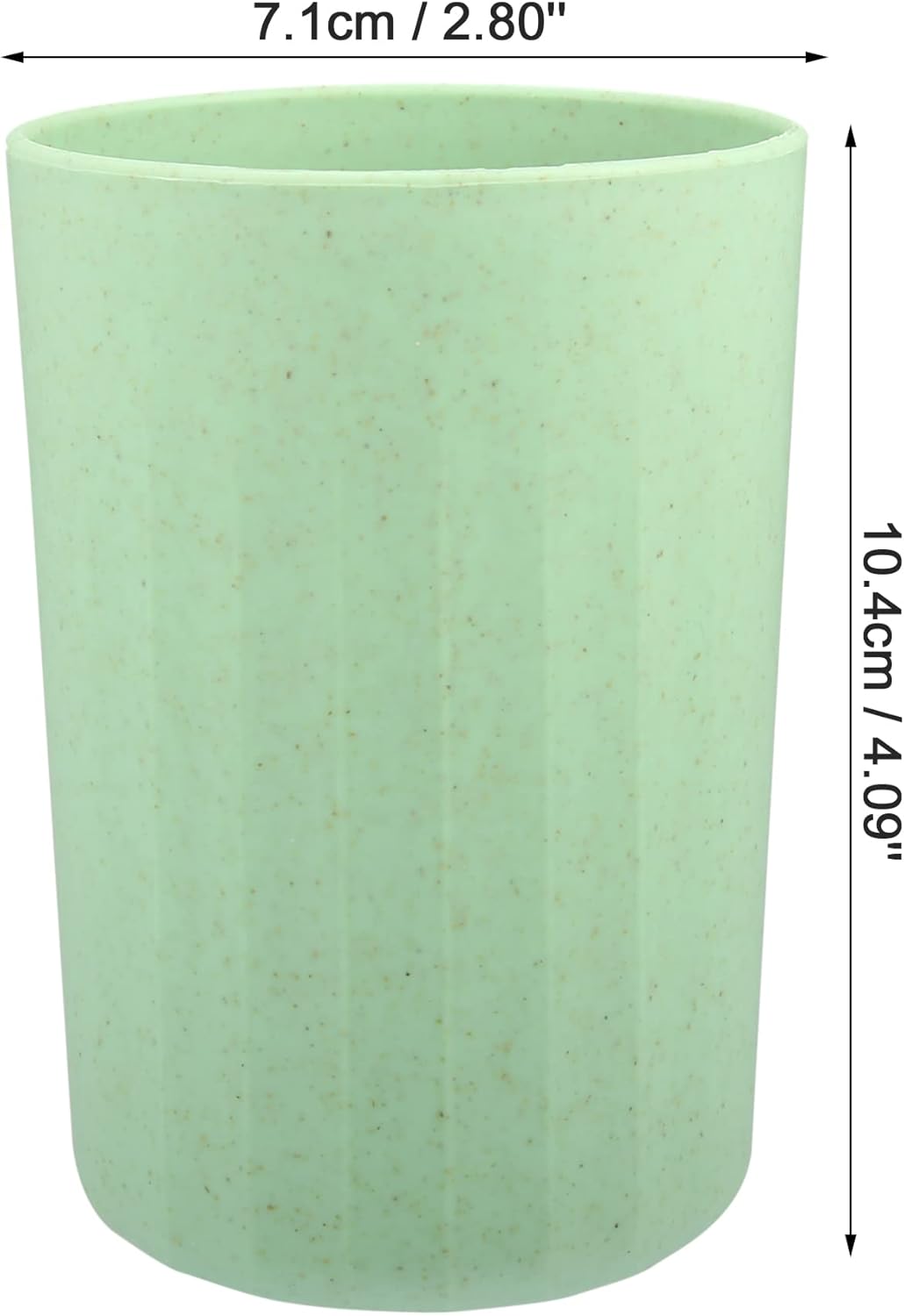 VOCOSTE Bathroom Tumbler with Smooth Lines Wheat Straw Cup Toothpaste Holder