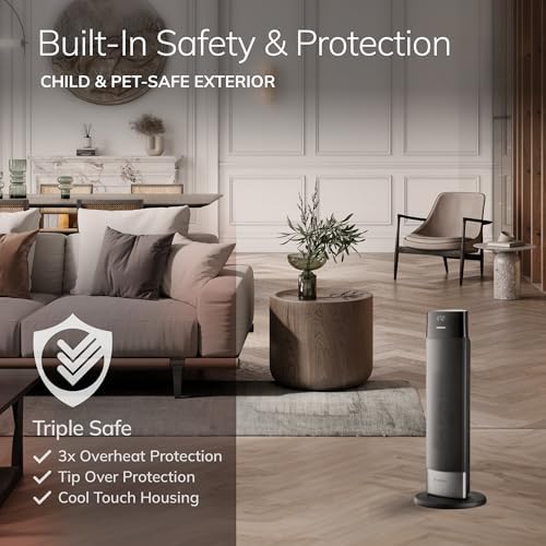 Lasko Ellipse Tower Heater 24 Inches 1500W Black