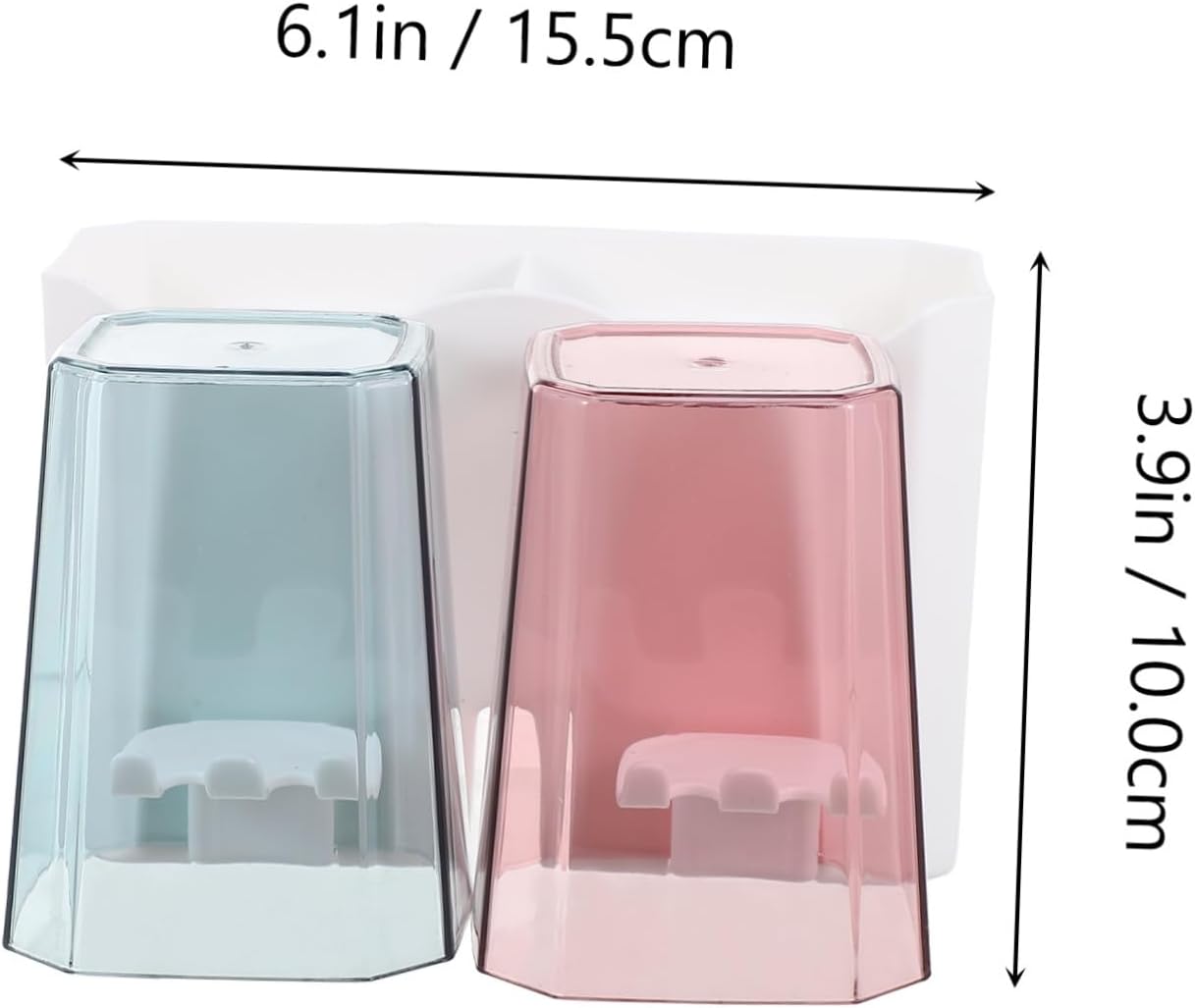1 Set Wall Mounted Bathroom Storage Rack with Cups and Toothbrush Holder