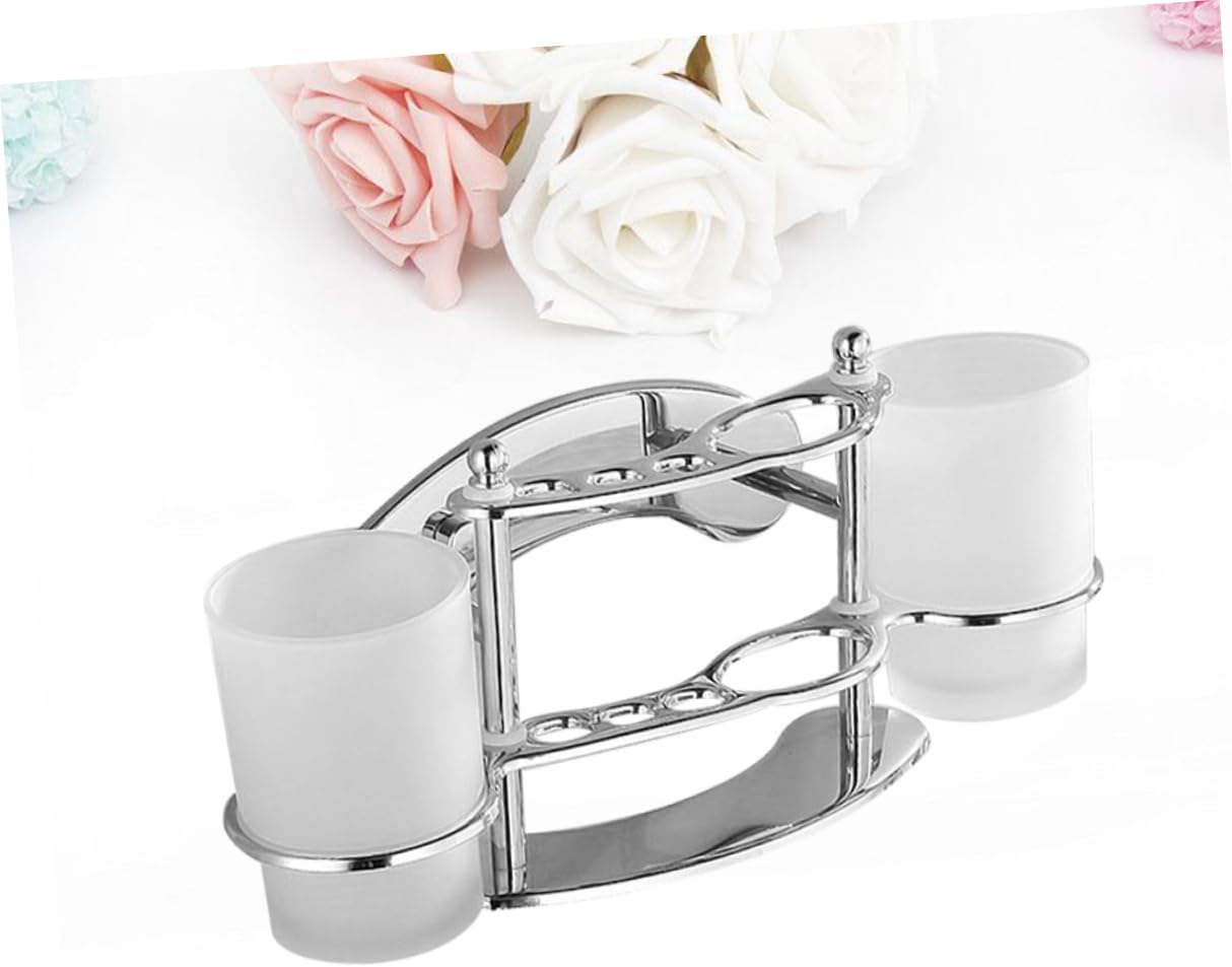 FONDOTIN Wall Mounted Toothbrush Holder with Cup