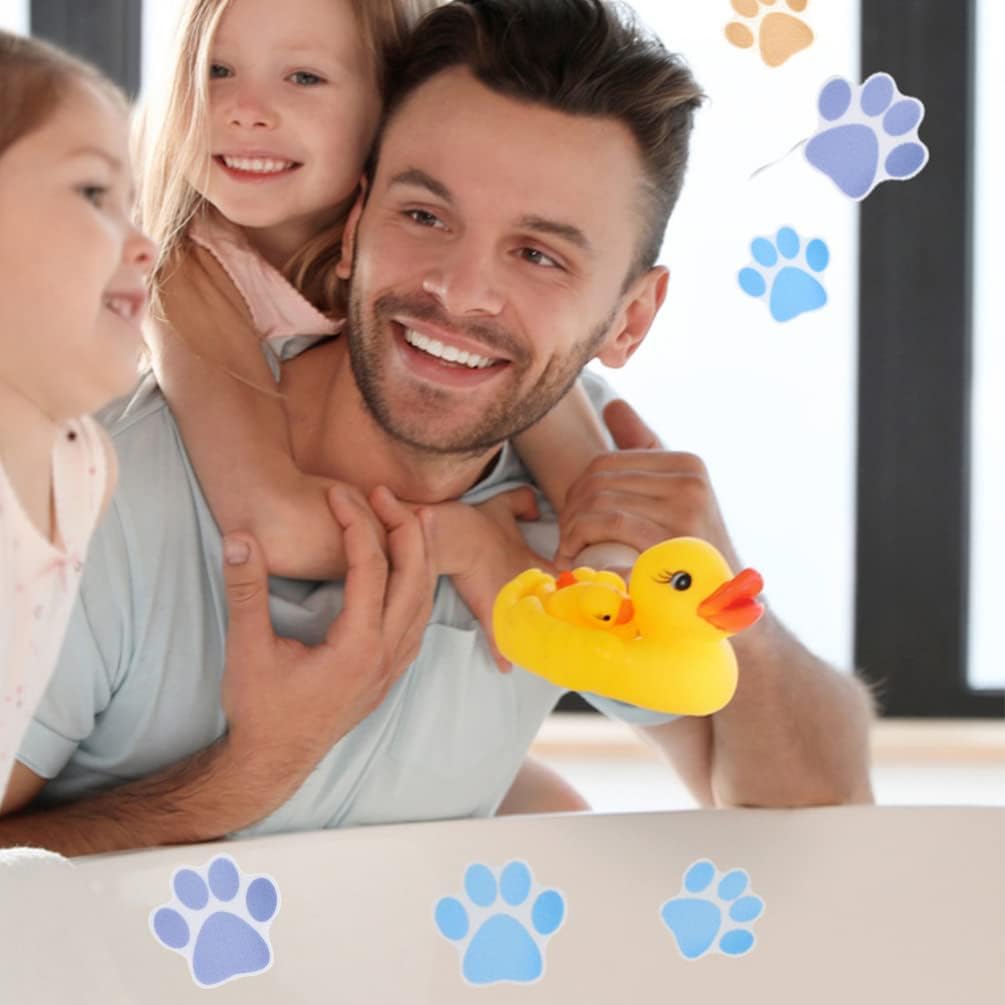 10pcs Non-Skid Dog Paw Bath Stickers for Bathtub Safety Decals