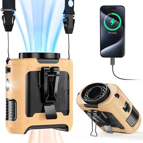 COMLIFE 10000mAh Portable Waist Clip Fan