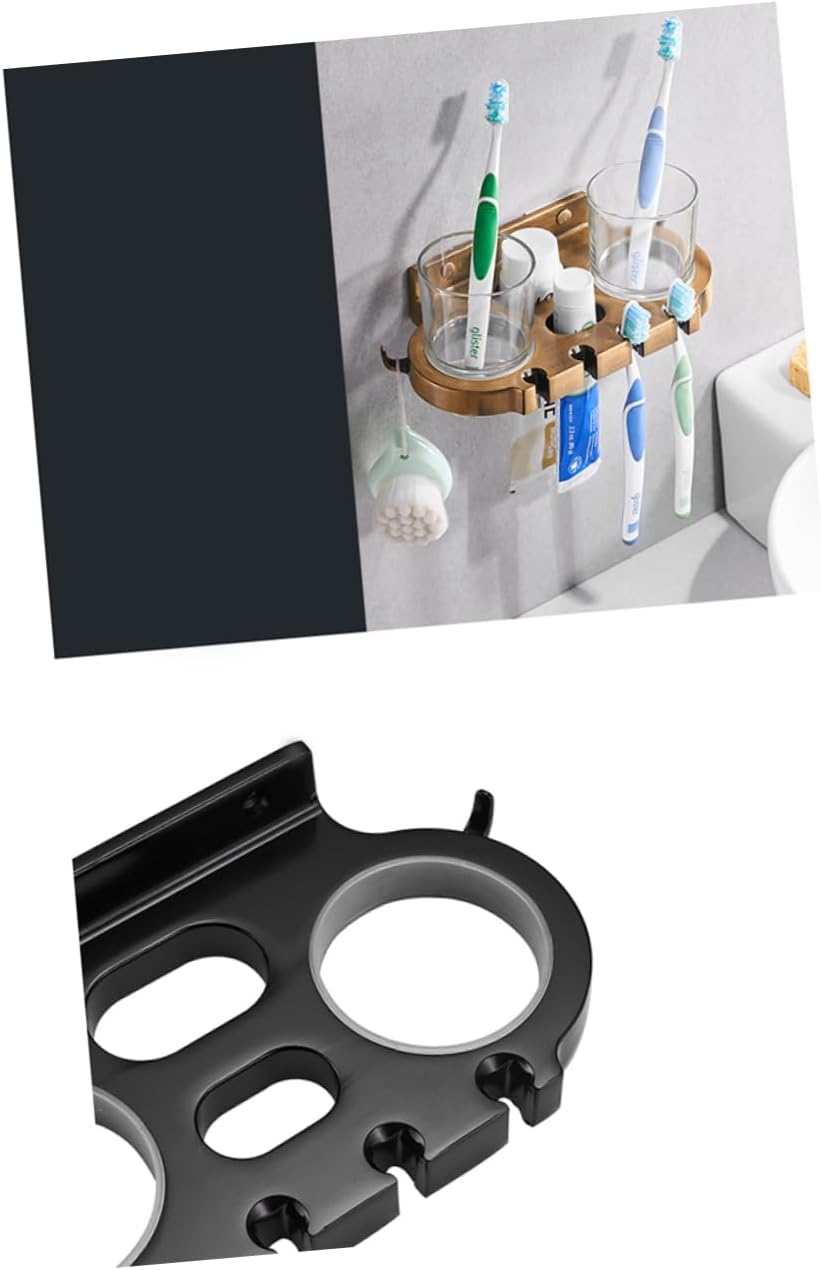 CAXUSD Punch Toothbrush Holder with Hooks and Cups