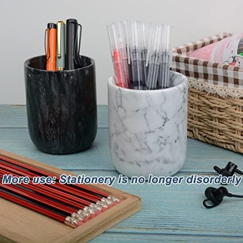 Handmade Marble Toothbrush Holder - White