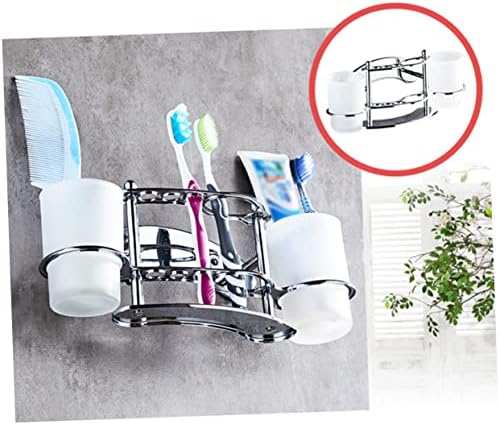 WOONEKY Bathroom Toothbrush and Gargle Cup Holder