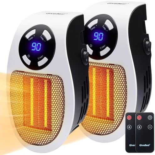GiveBest 450W Electric Space Heater with LED Display and Timer 2 Pack 1