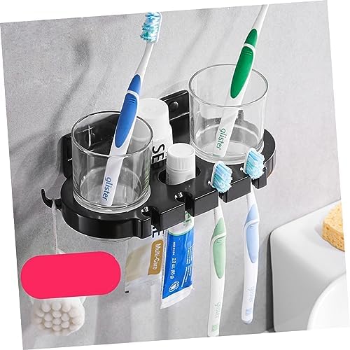BRIGHTFUFU Toothbrush Holder with Cups and Hooks 1