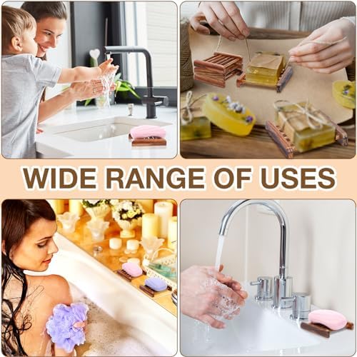 Amyhill 25 Pcs Bamboo Soap Dish for Bathroom