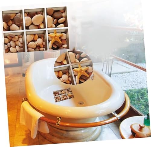 Happyyami 6 Pack 3D Bathtub Stickers Non-Slip PVC Decor