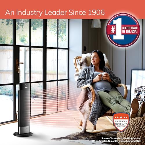 Lasko Ellipse Tower Heater 24 Inches 1500W Black