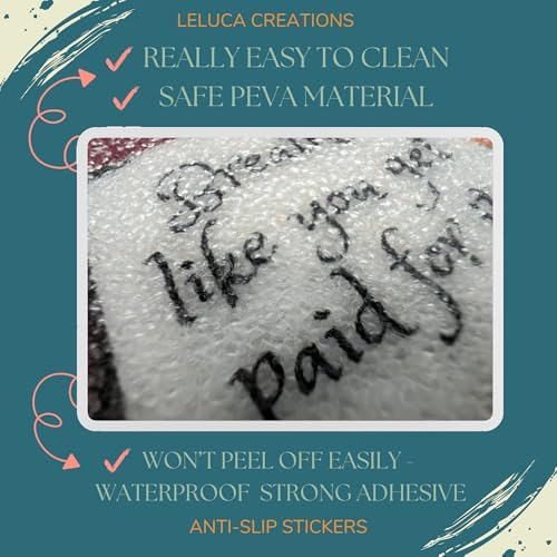 Leluca Non-Slip Bath Stickers with Affirmations - 12PCS