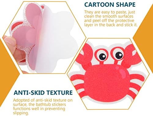 Alipis Non-Slip Bath Stickers Set with Flowers and Turtle Design