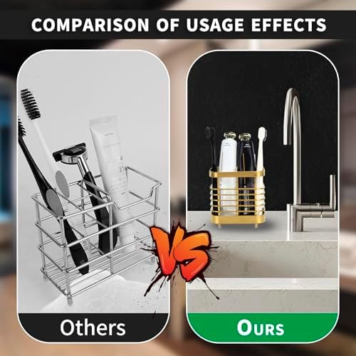Snailhouse Wall Mount Toothbrush Holder - Gold Stainless Steel