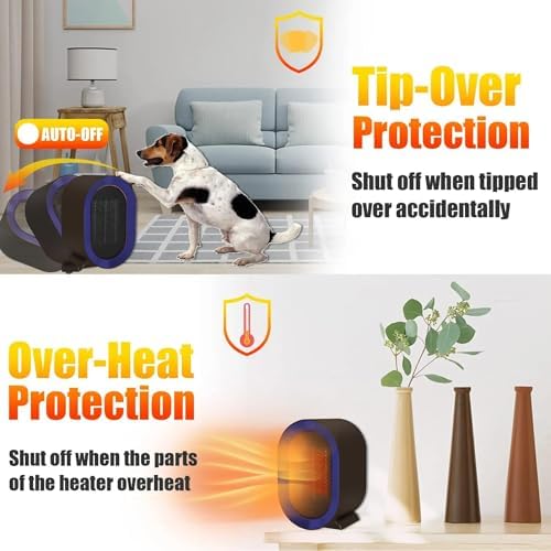 Huihong Matte Purple Electric Space Heater with Thermostat