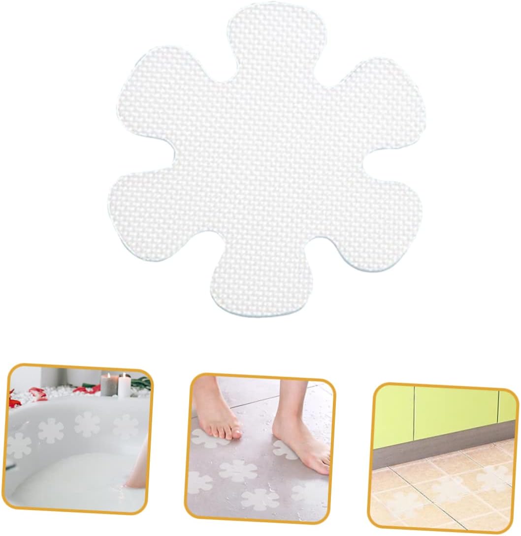 VOSAREA 12Pcs Flower Design Non-Slip Stickers for Bathrooms and Kitchens