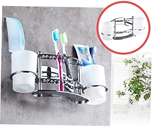 Stainless Steel Wall Mounted Toothbrush and Gargle Cup Holder