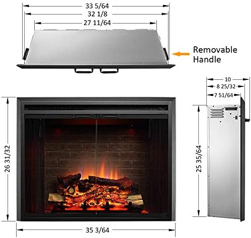 PuraFlame Klaus Electric Fireplace Insert with Fire Crackling Sound
