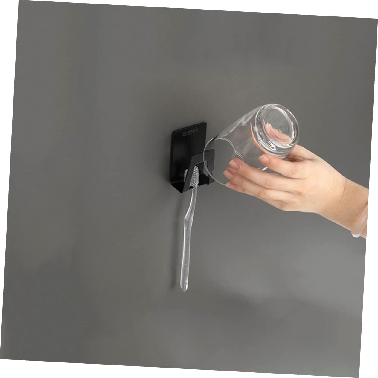 SHOWERORO Wall Hanging Toothbrush Cup Holder