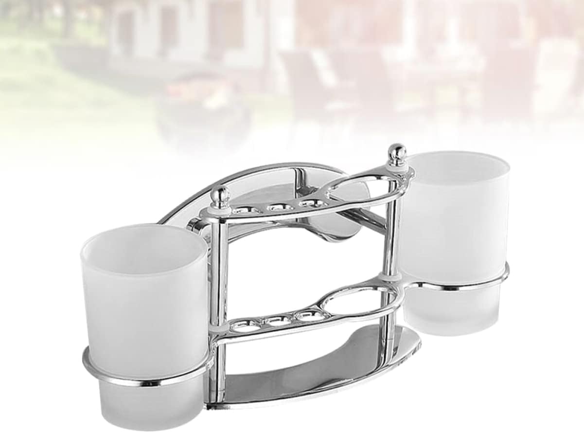 LIFKICH Wall-Mounted Toothbrush Holder with Gargle Cup 1