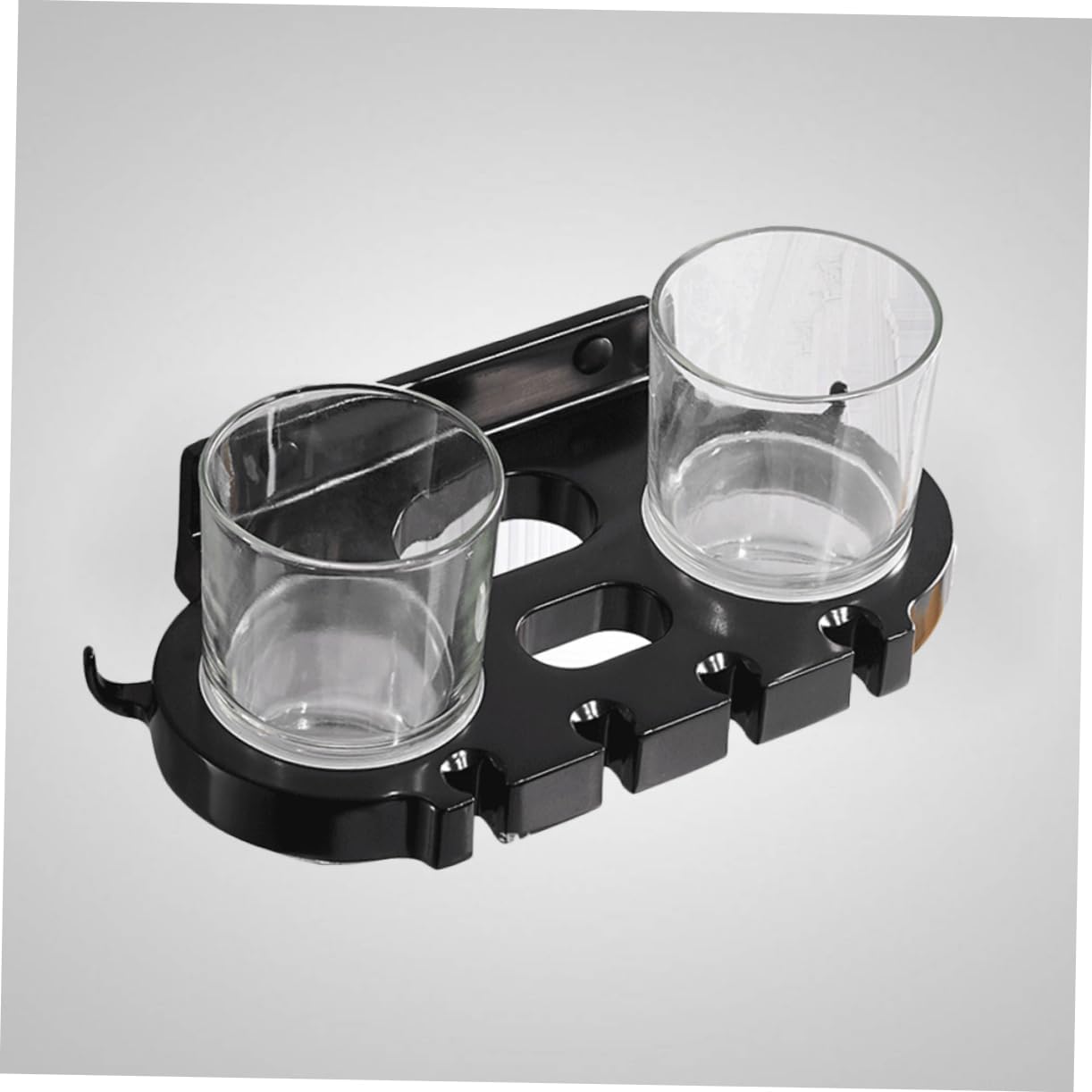 Cabilock Aluminum Toothbrush Rack with 2 Cups Easy Install