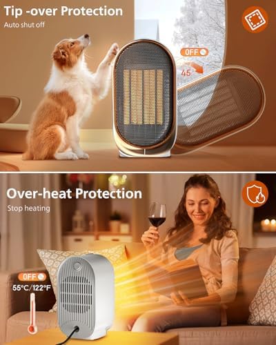 QQT Portable Space Heater with 2-Speed and Triple Protection